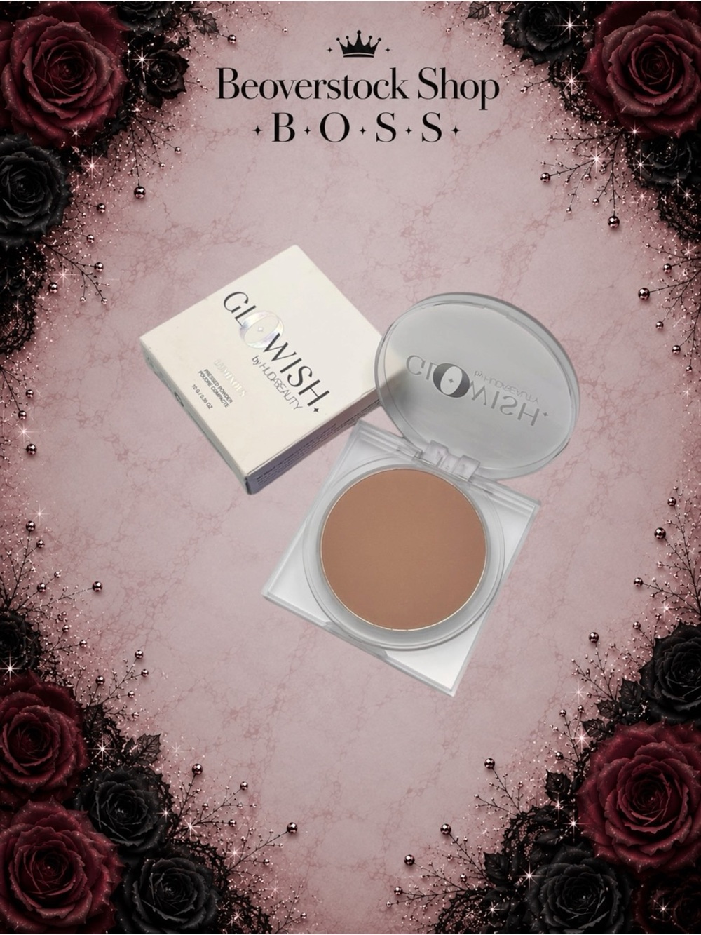 New in Box – Glowish by Huda Beauty Luminous Pressed Powder | Shade 09 Extra Tan
